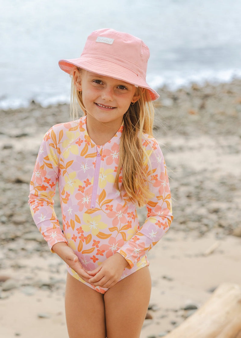 Long Sleeve Swimsuit - Hibiscus Daze