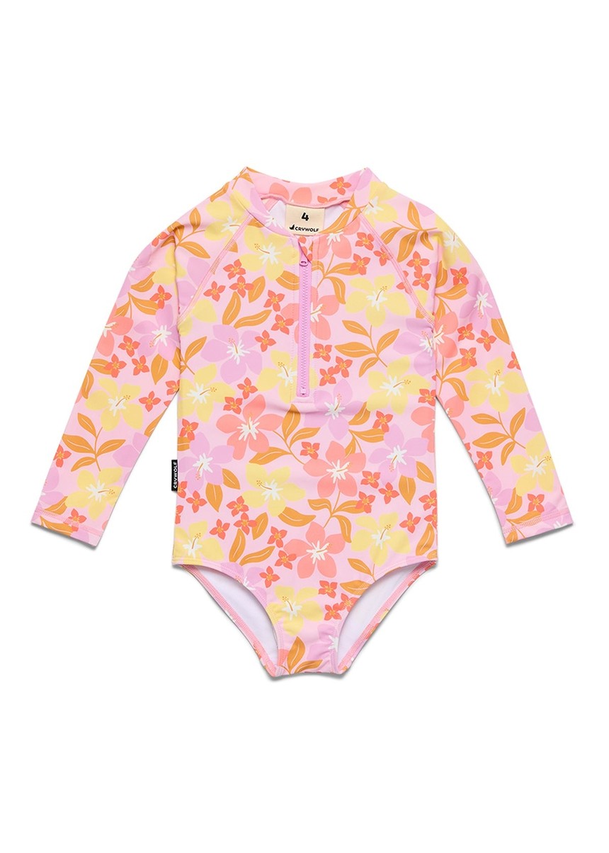 Long Sleeve Swimsuit - Hibiscus Daze
