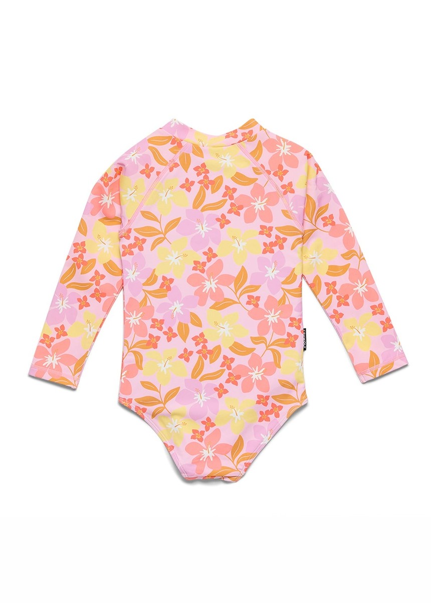 Long Sleeve Swimsuit - Hibiscus Daze