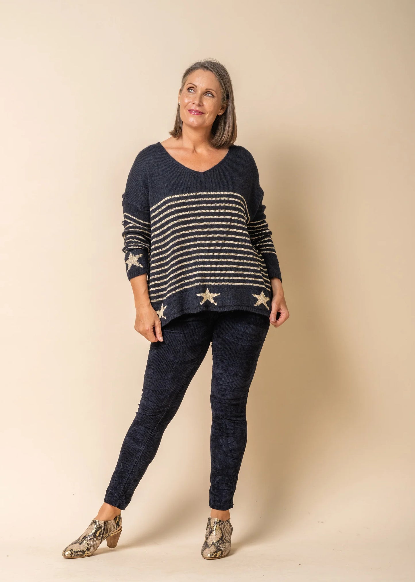 Hanna Knit Top - Navy