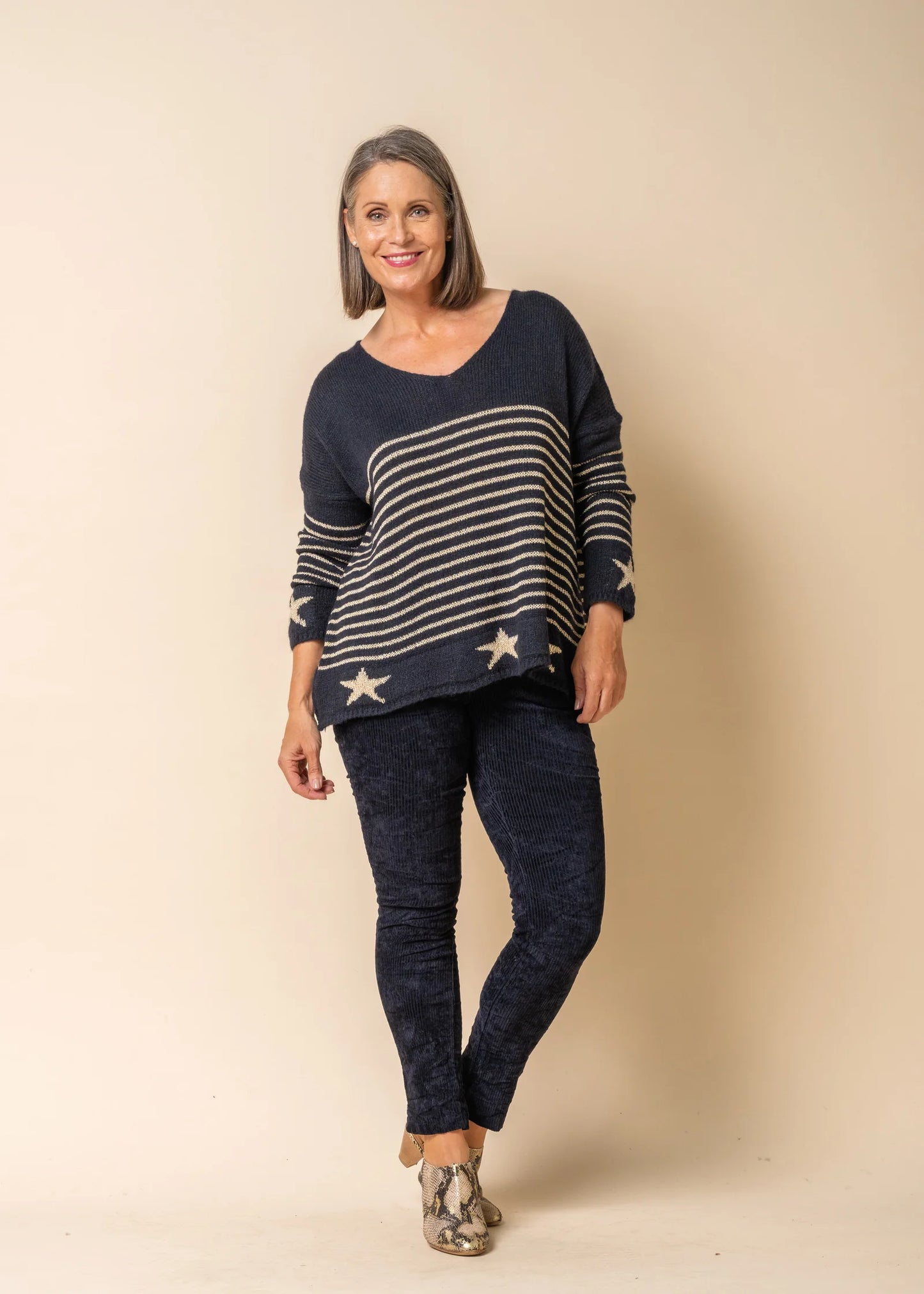 Hanna Knit Top - Navy