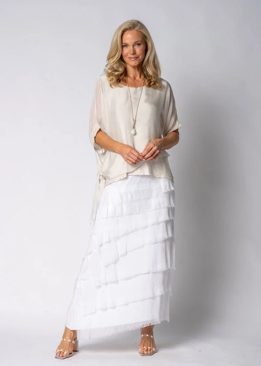 Danika Silk Top - Latte