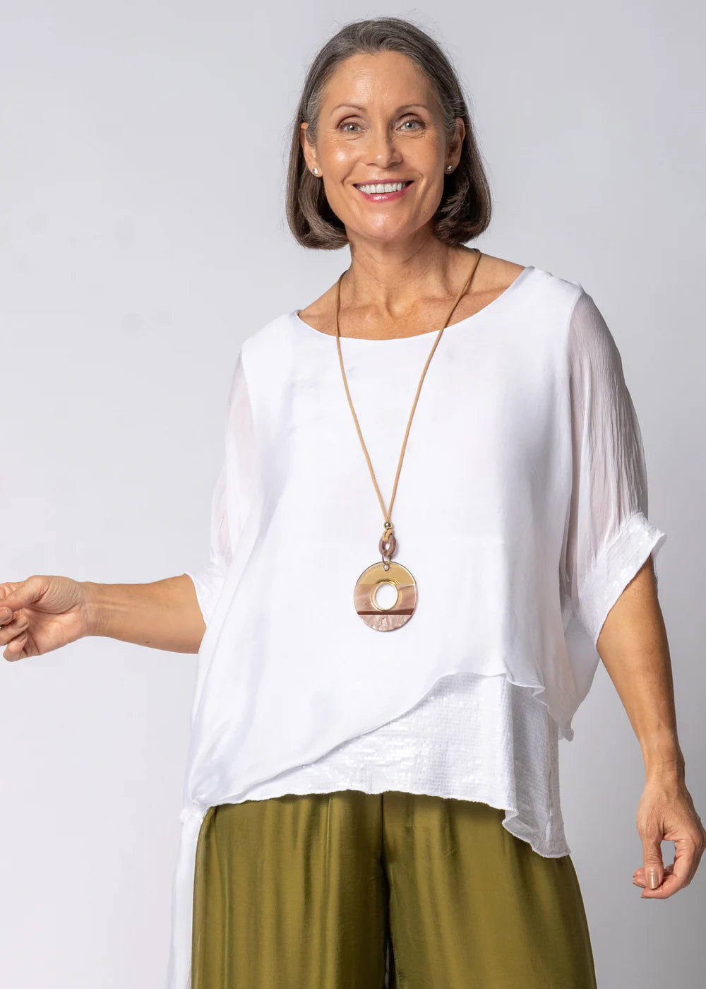 Danika Silk Top - White