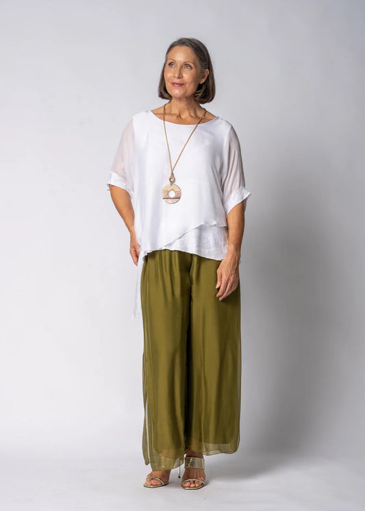 Danika Silk Top - White