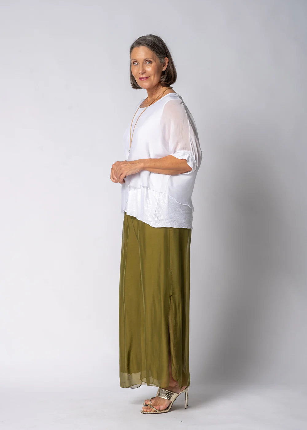 Danika Silk Top - White