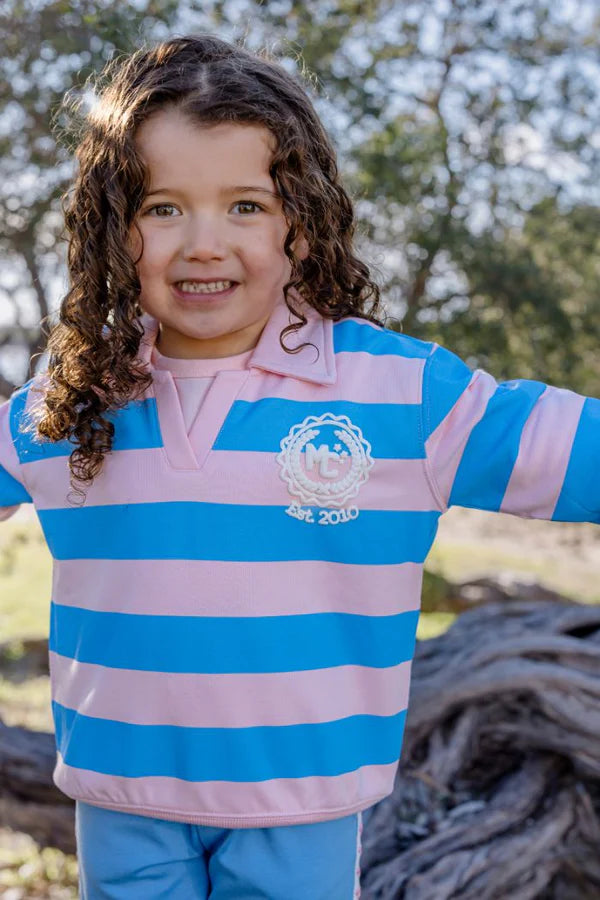 Ziggy Stripe Sweat - Sky Blue/Blush Pink