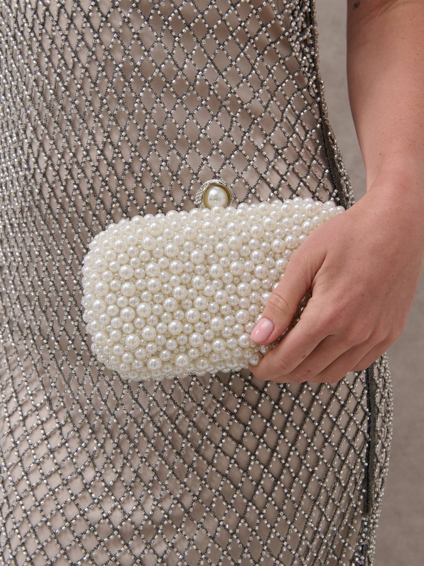 Angels Whisper Accessories - Cosmo Pearl Clutch Bag