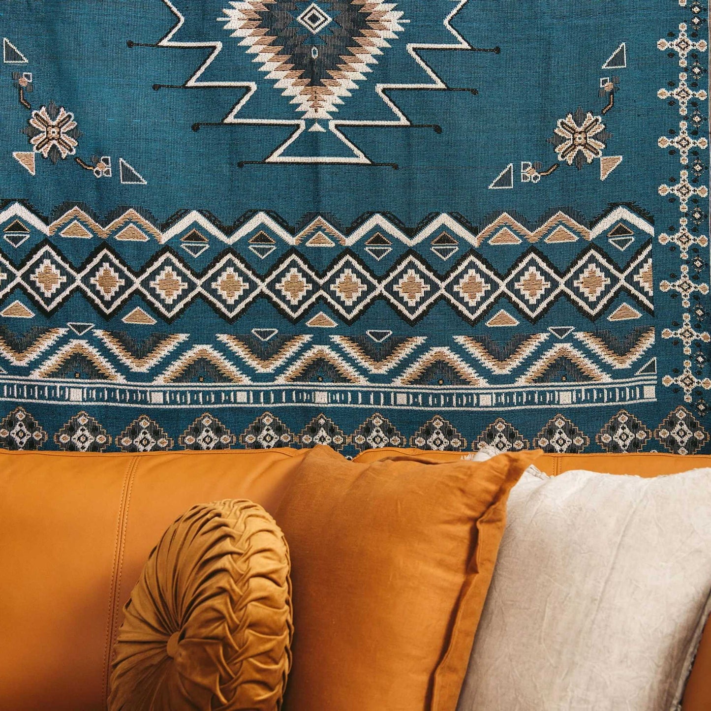 HENDEER - 'Let It Be' Woven Picnic Rug/Throw: Regular 130x160cm