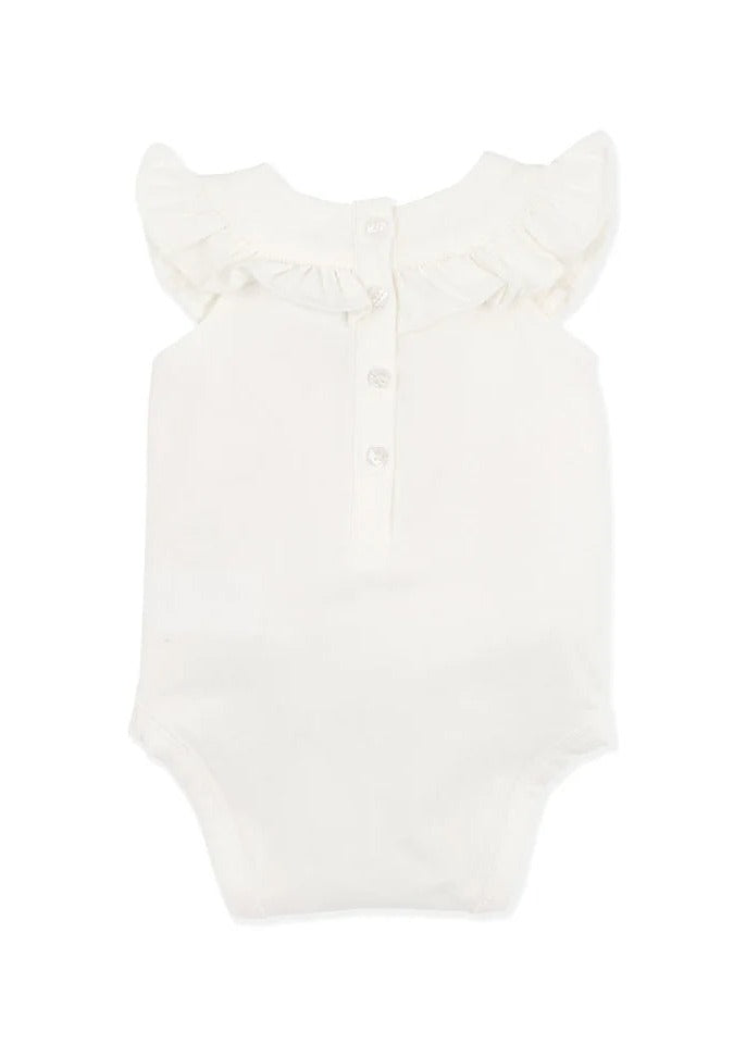 Zara Frill Yoke Bodysuit - Snow
