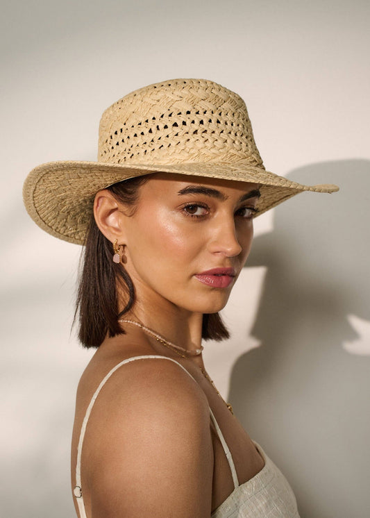 Angels Whisper Accessories - Joyce Straw Hat in Beige