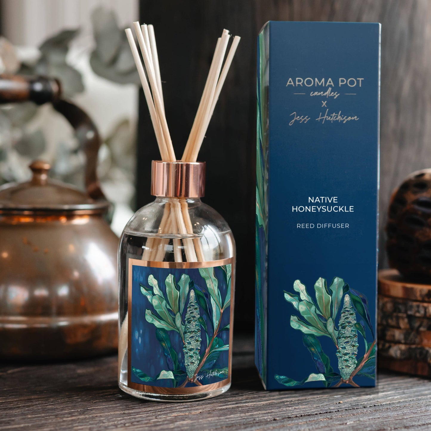 Aroma Pot - Australian artist reed diffuser | Native Honeysuckle | 200ml
