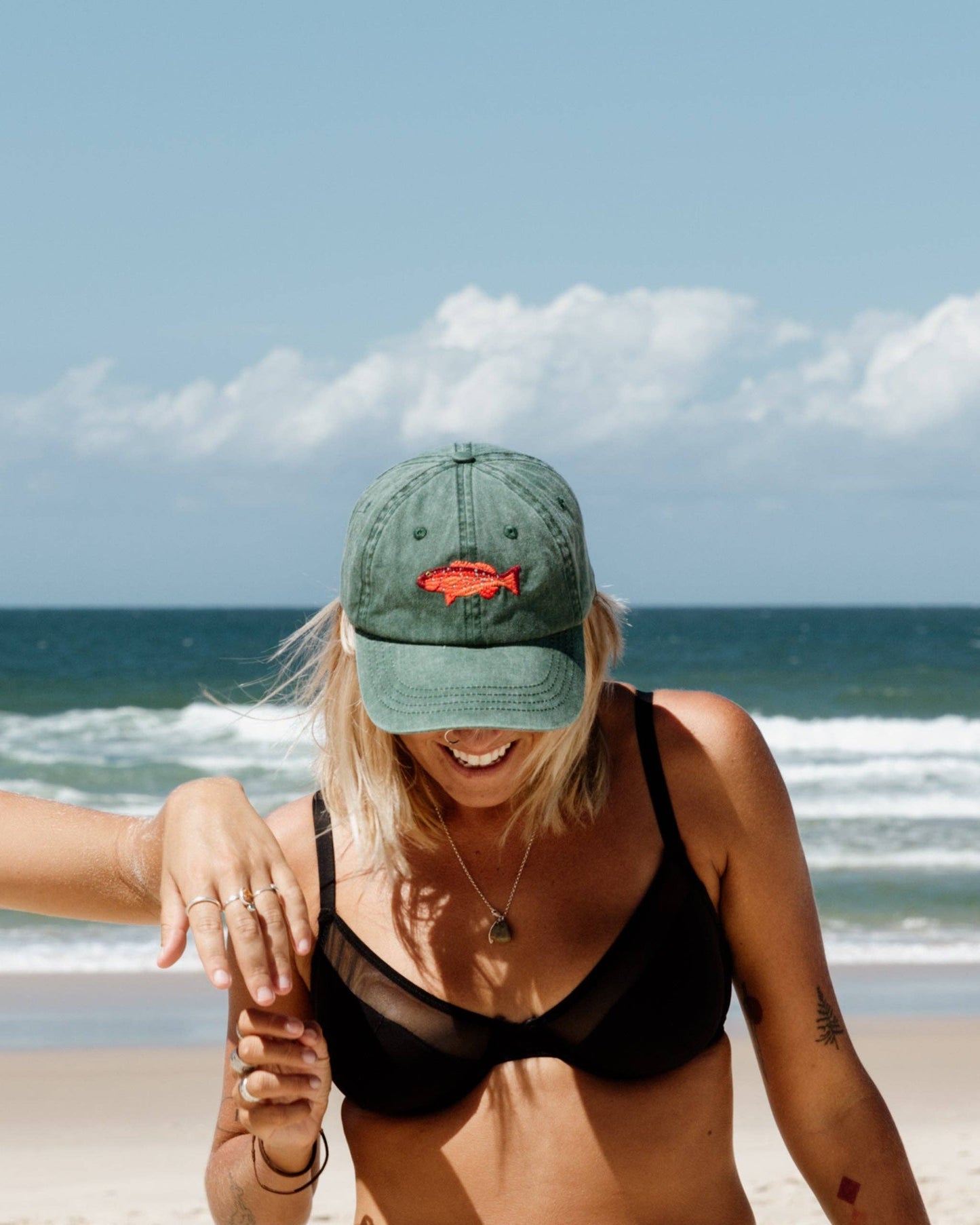 Pallion Point - Coral Trout Fish Lid | Cotton Dad Cap in Green