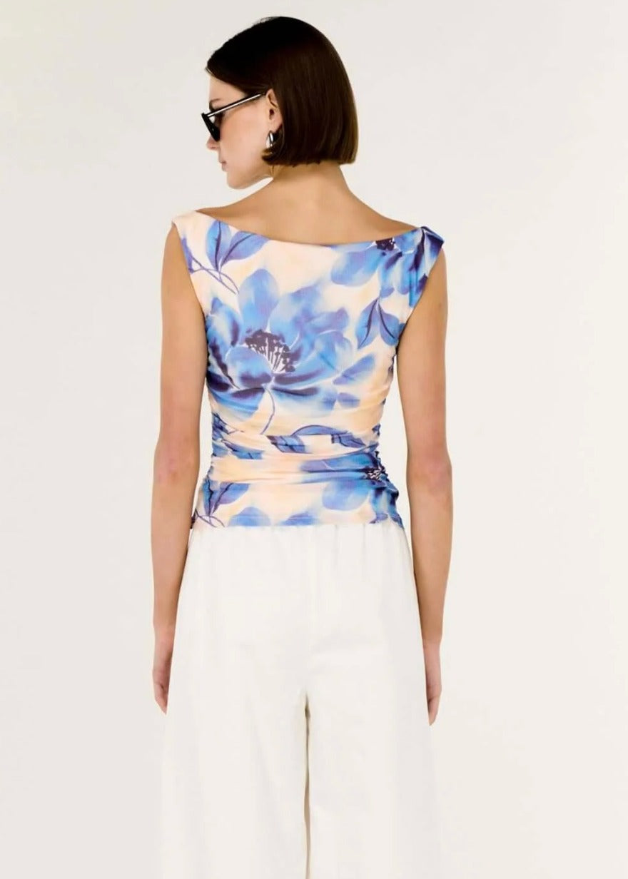 Fleur Mesh Top - Blurred Floral