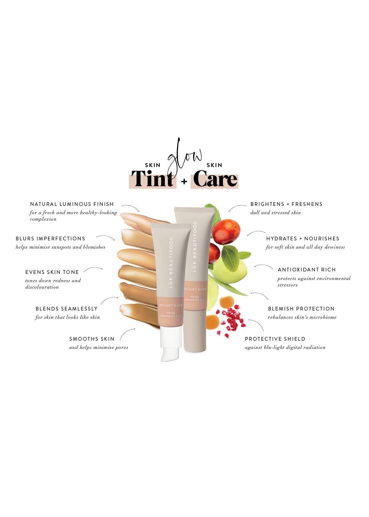 Luk Beautifood - NUDE 2 (Light) - Instant Glow Tinted Complexion Balm 30ml