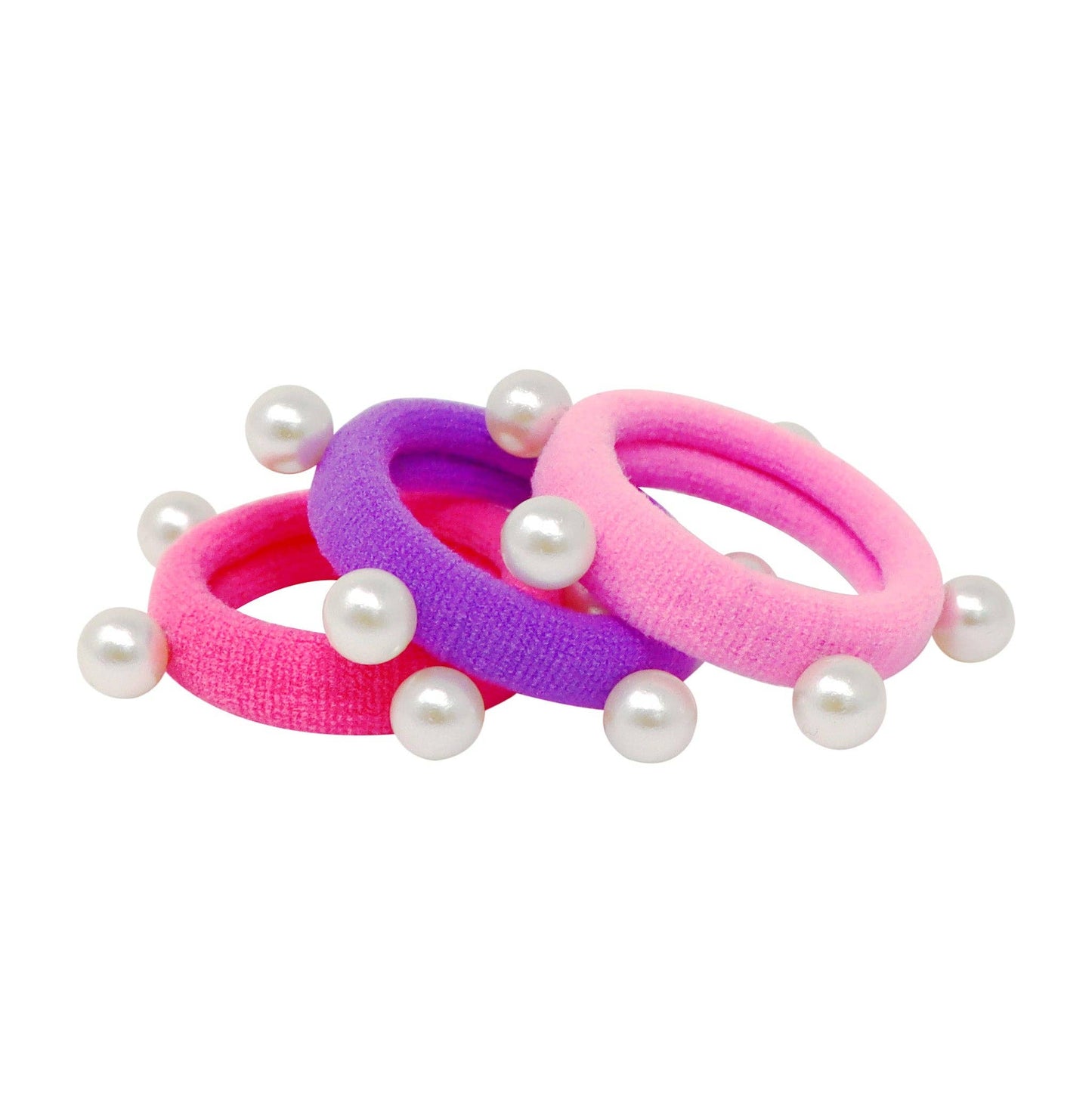 Pink Poppy - Pearl Hair Elastics - (Pack Size: 6)