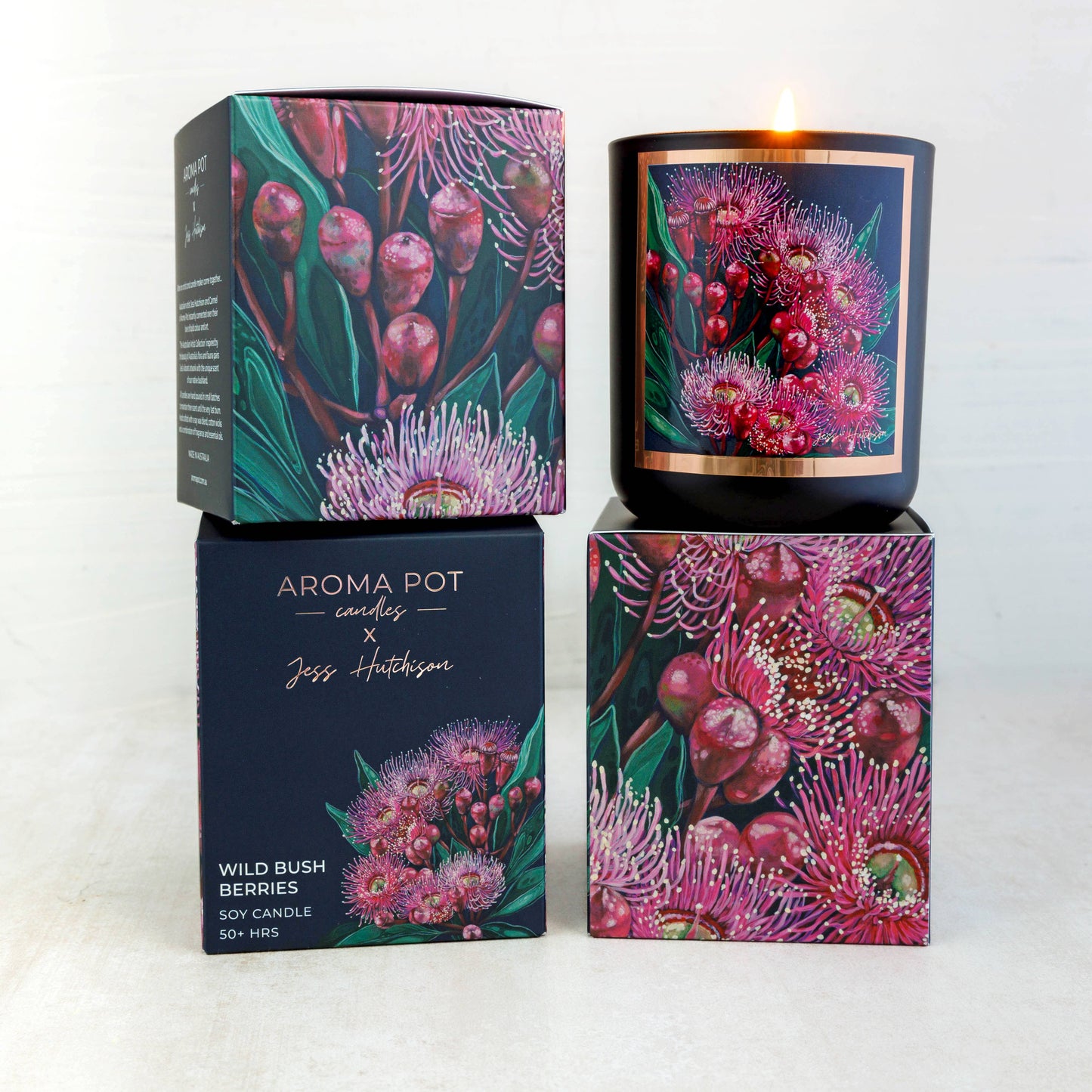 Aroma Pot - 50+hrs Australian artist soy candle - Wild Bush Berries