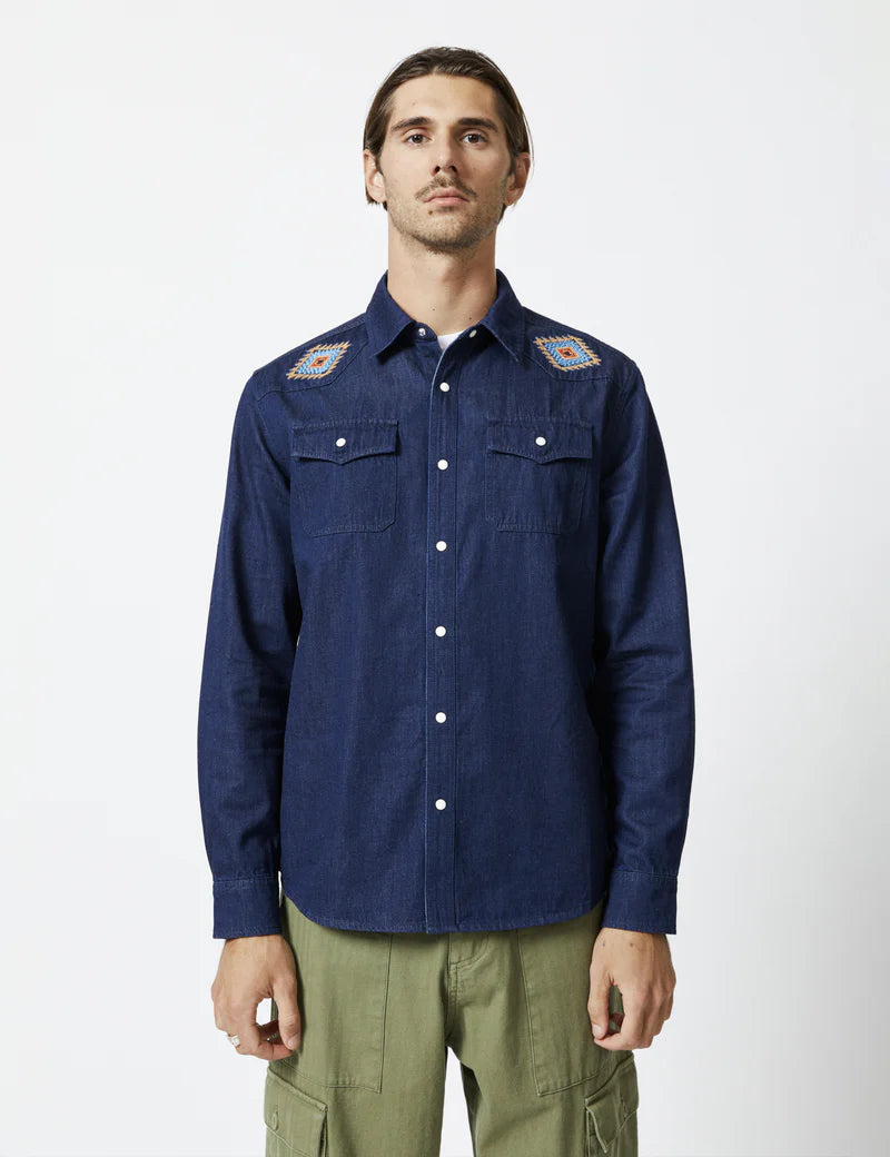 Western Ls Shirt - Raw Blue