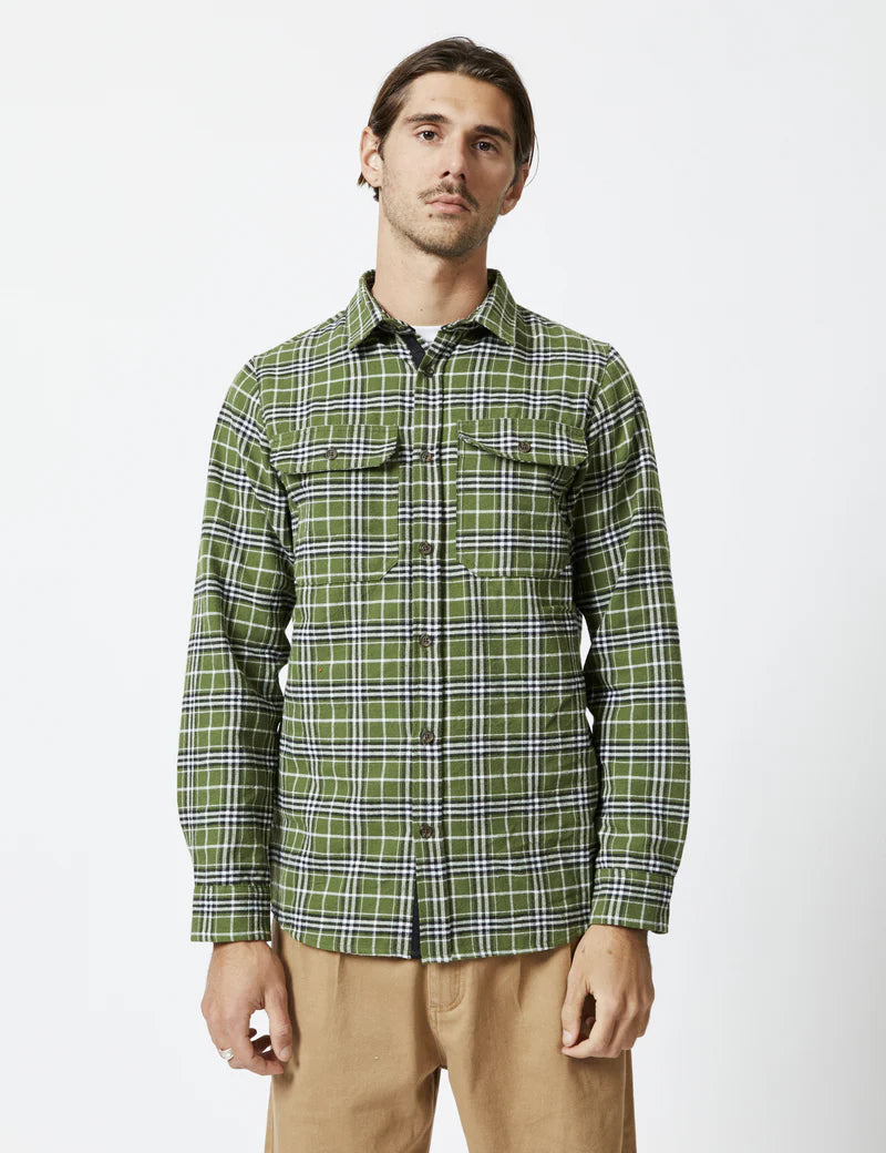 Classic Flannel Shirt - Olive