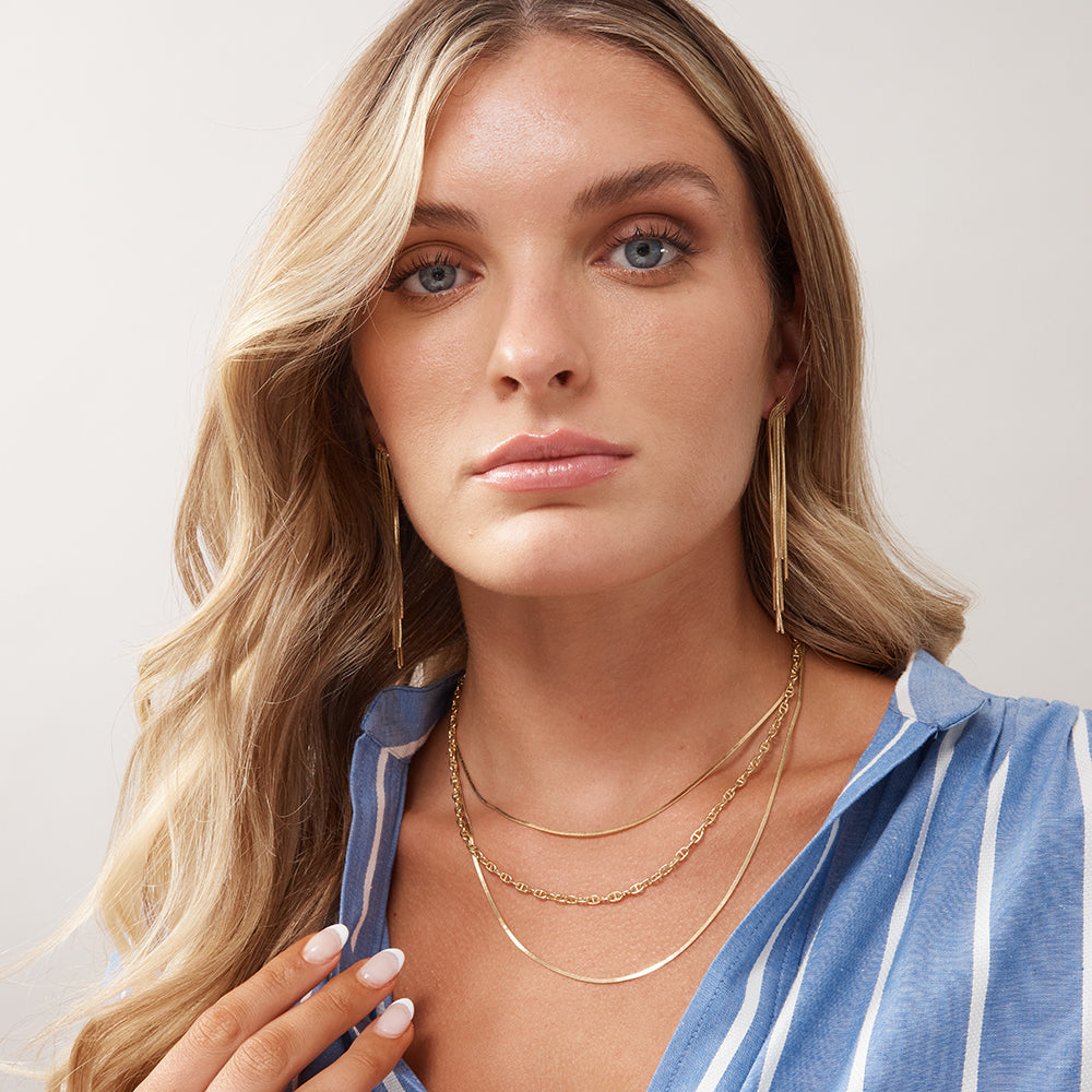 2 Layer Snake Chain Necklace - Gold