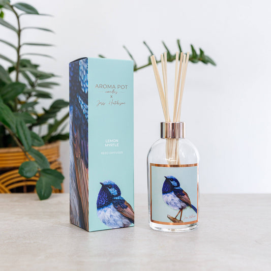 Aroma Pot - 200ml Australian artist reed diffuser - lemon myrtle