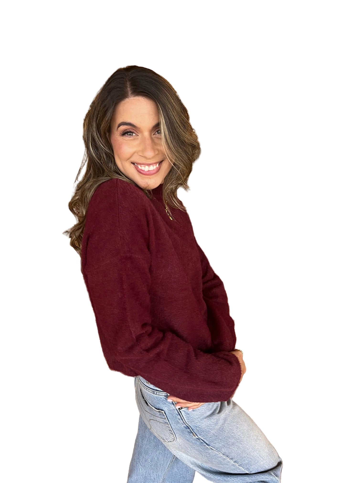 Fluffy Jumper - Wine