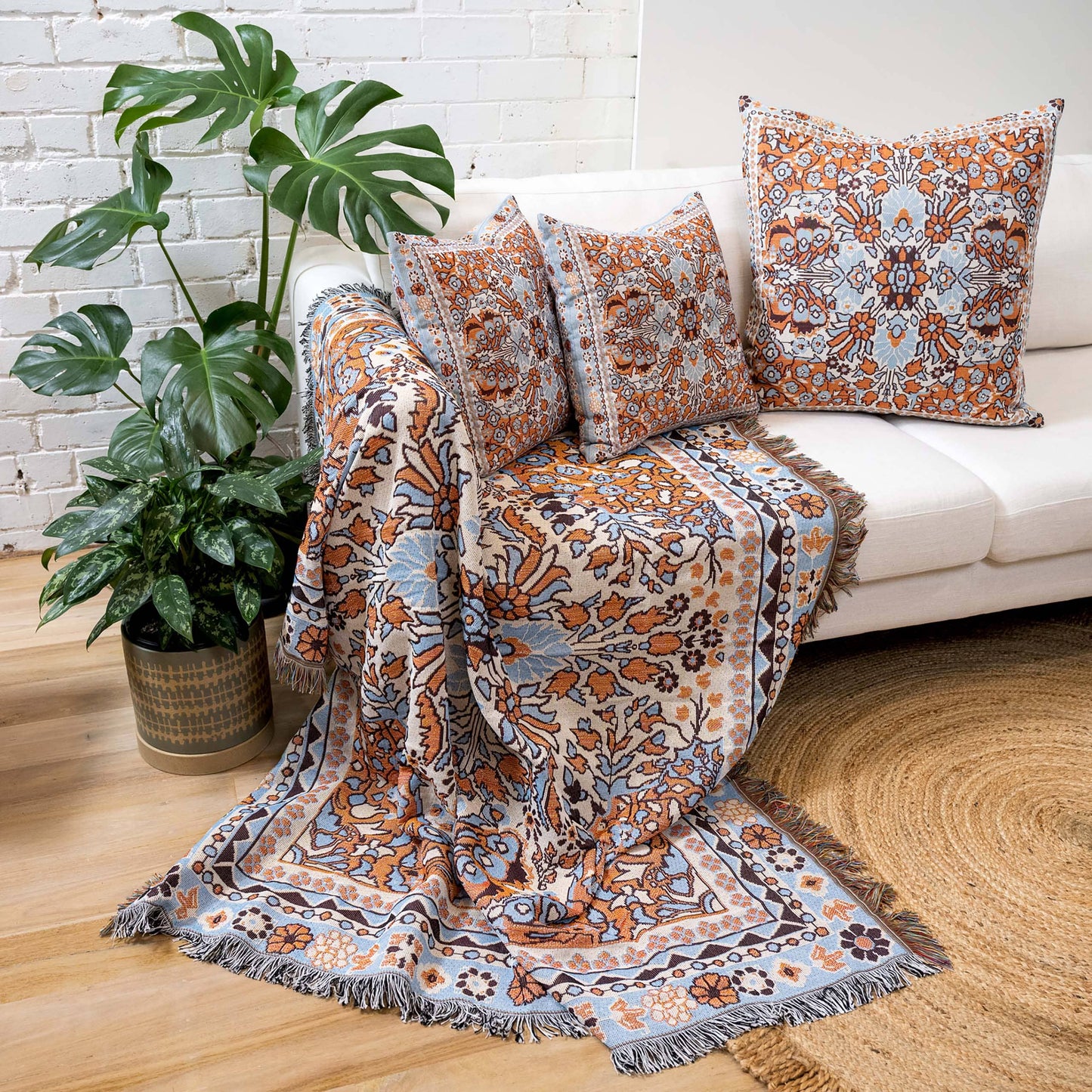 HENDEER - 'PS I Love You' Woven Picnic Rug/Throw: Large 170x200cm