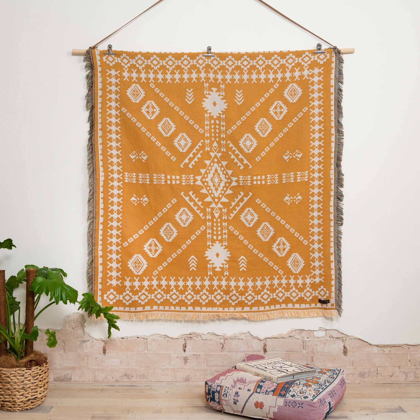 HENDEER - 'Good Day Sunshine' Woven Picnic Rug/Throw: Large 170x200cm