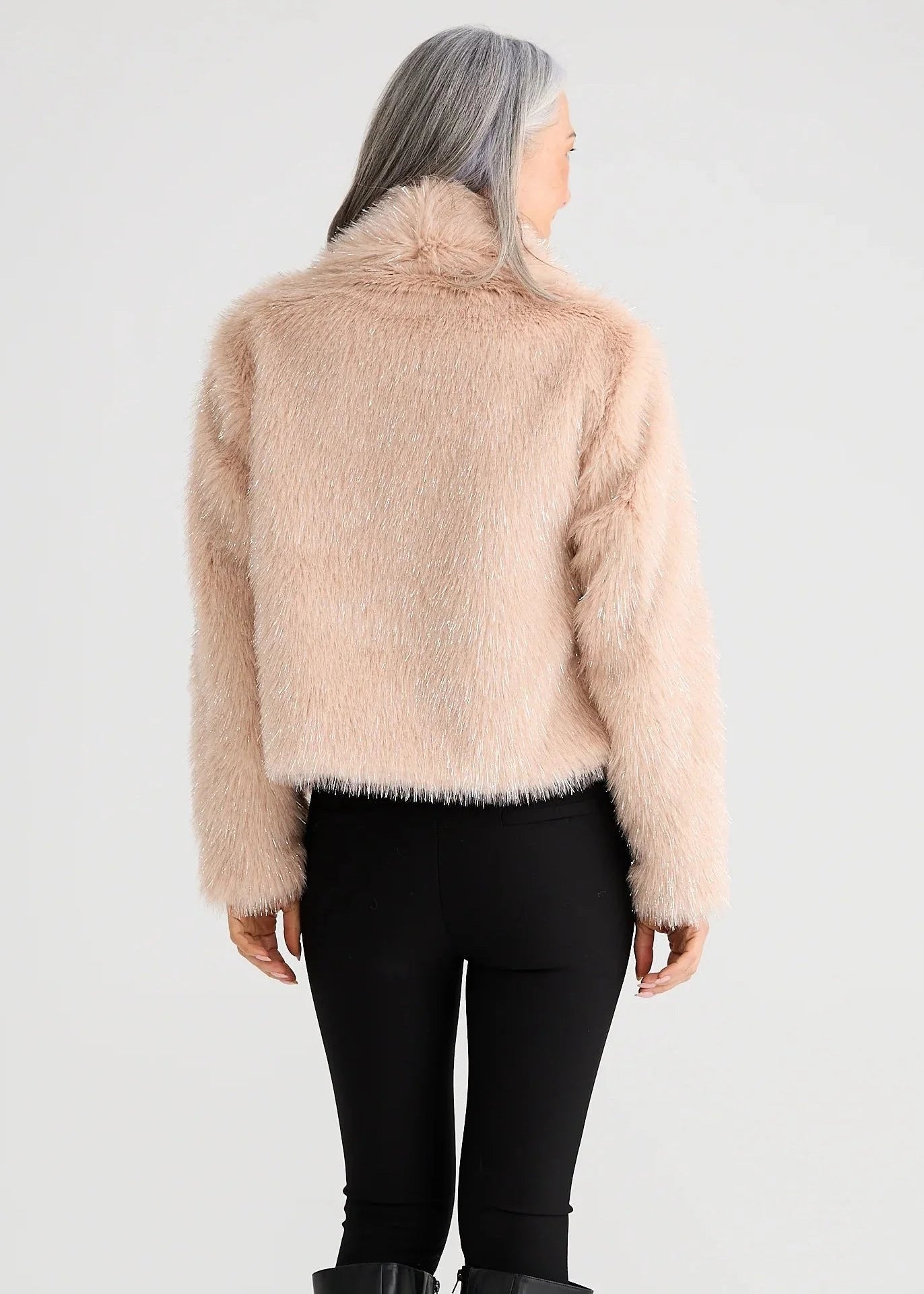 Glamour Fur Jacket - Blush Sparkle