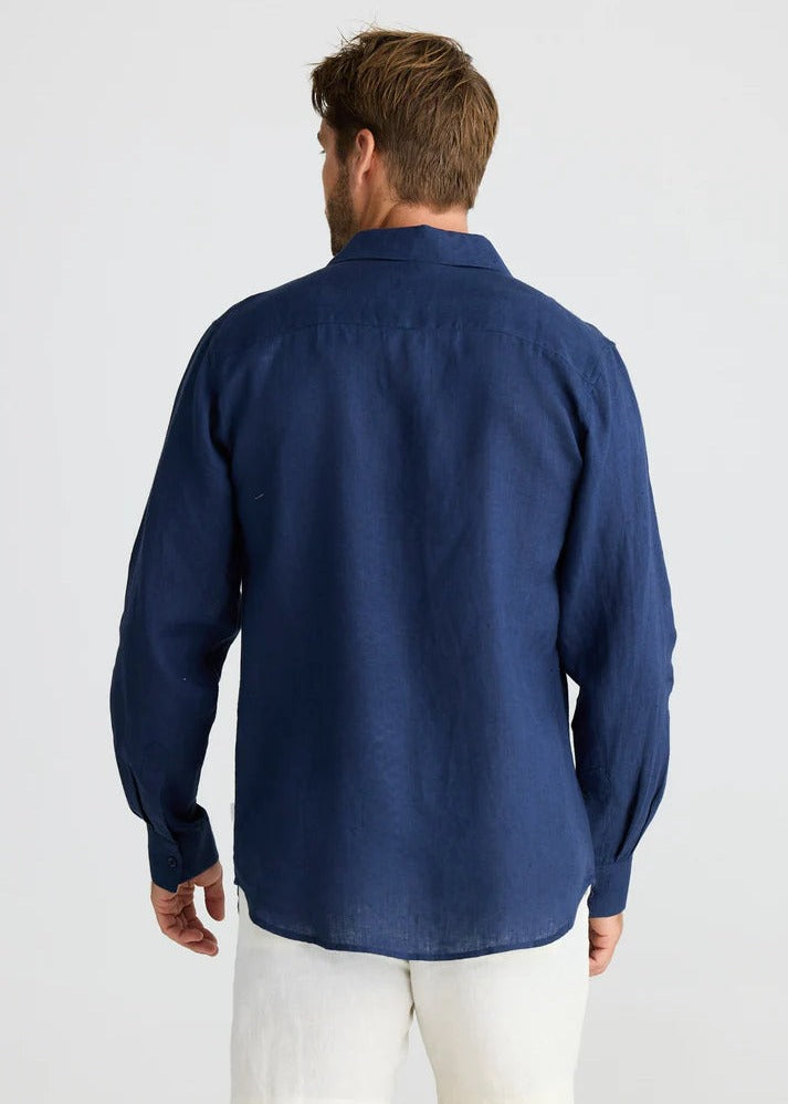 Oxford Shirt - Navy Linen