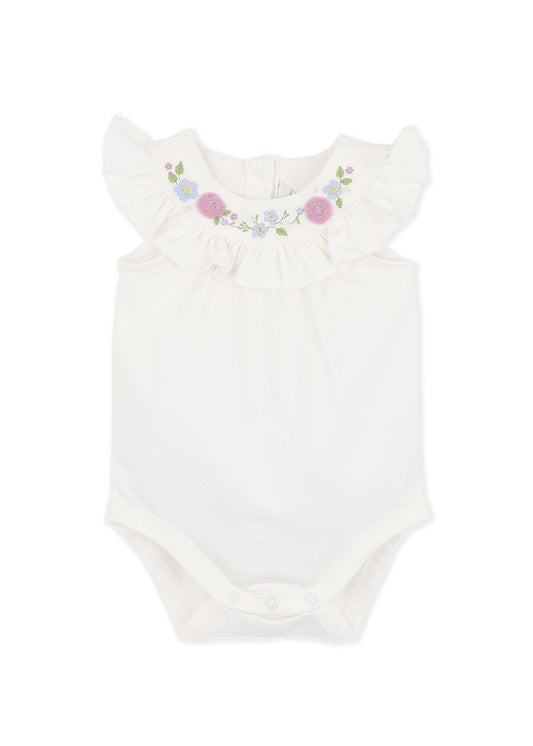 Zara Frill Yoke Bodysuit - Snow