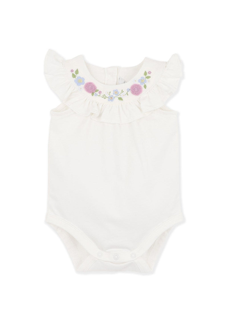 Zara Frill Yoke Bodysuit - Snow