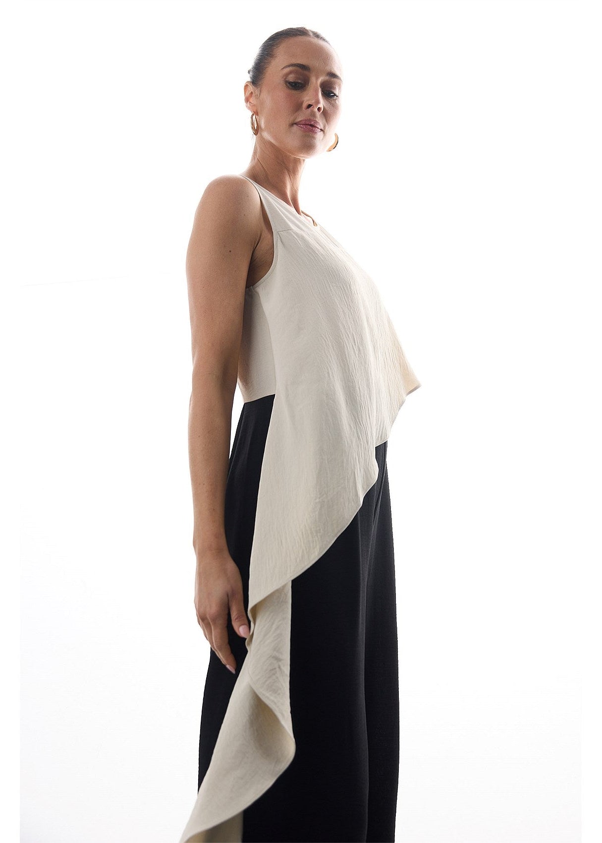 Destiny Pantsuit - Oyster W Black