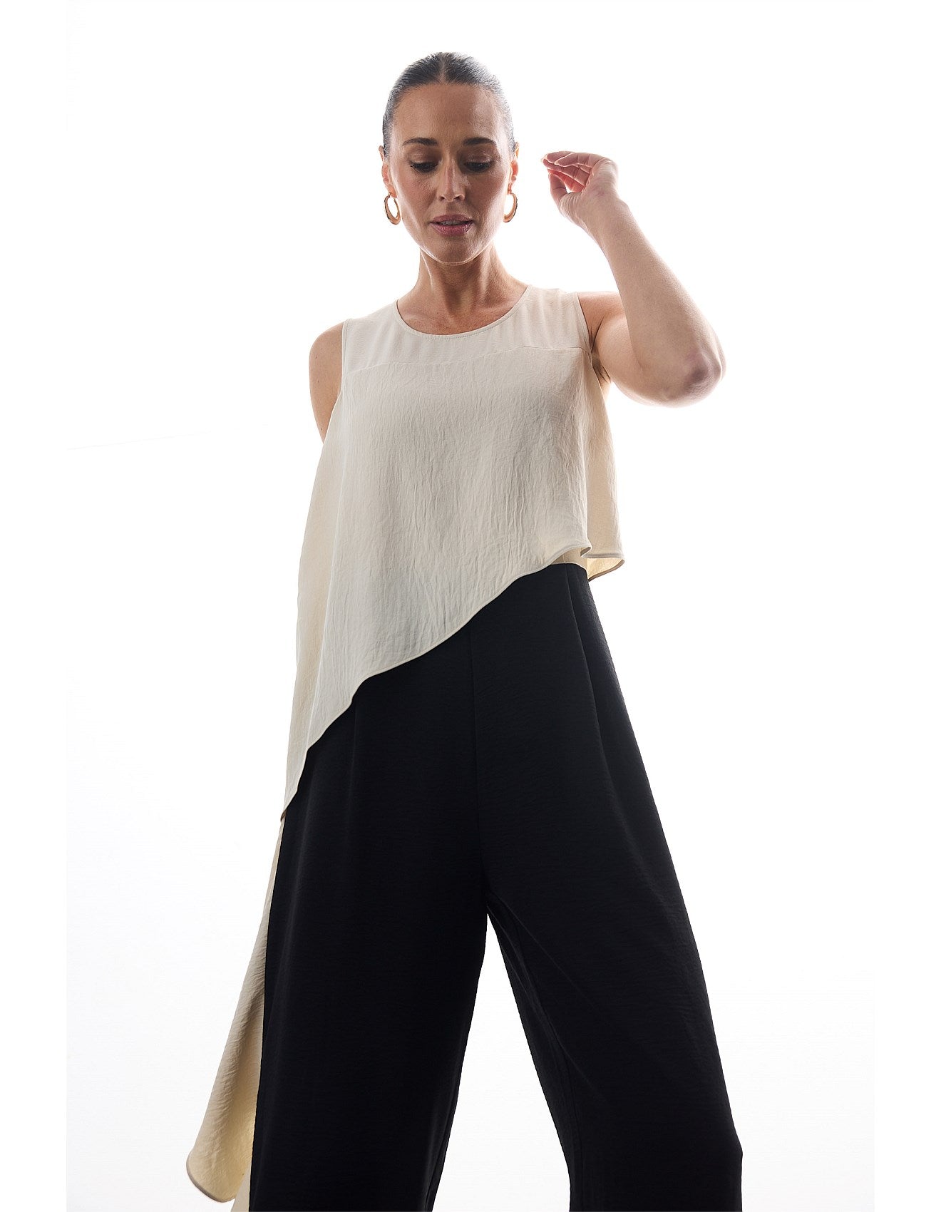 Destiny Pantsuit - Oyster W Black