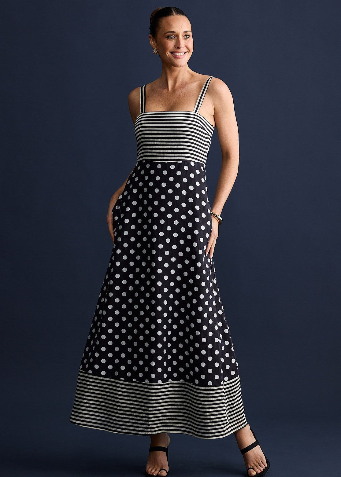 Grace Dress - Spot Stripe