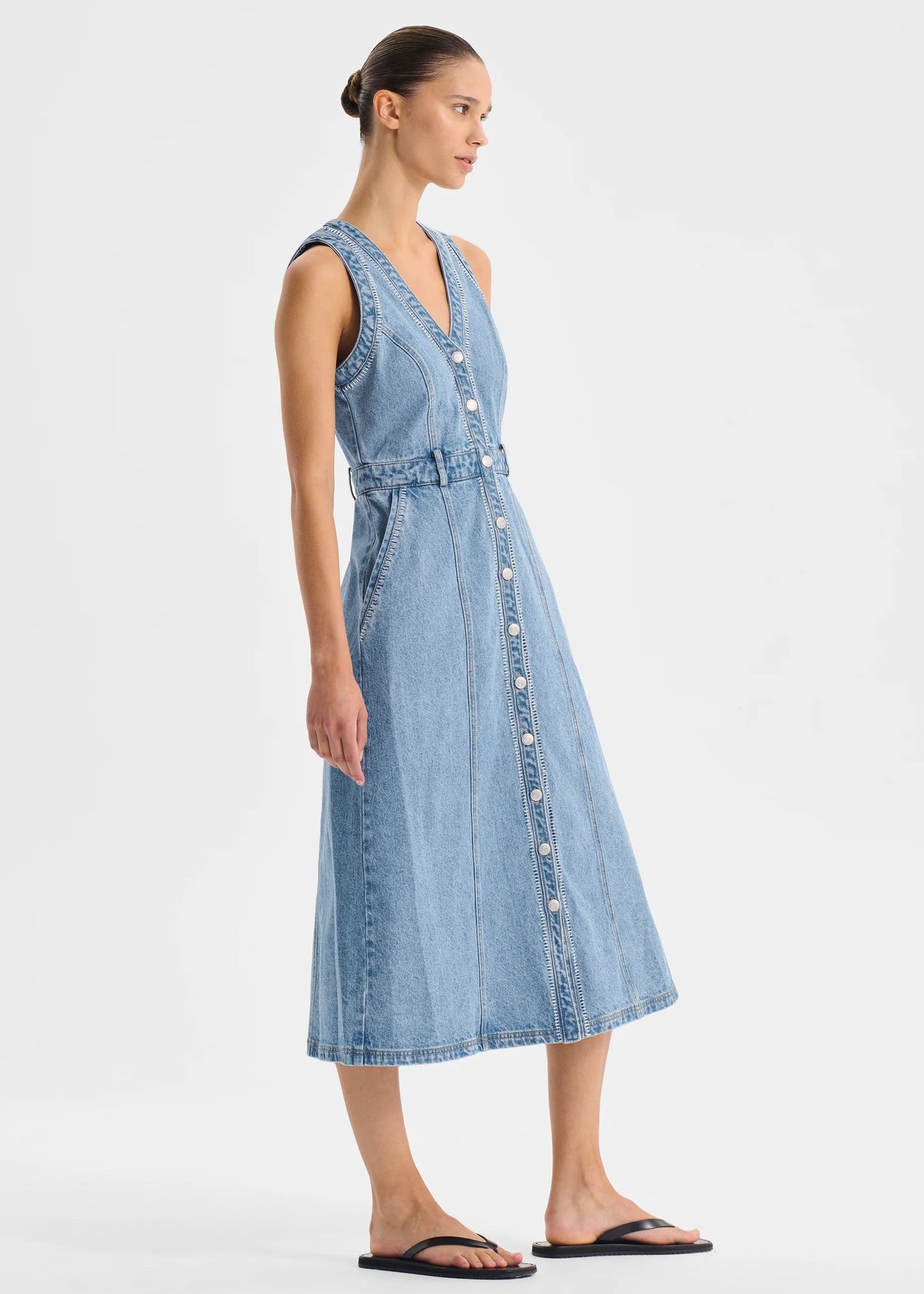 Hendrix Denim Dress - Light Blue
