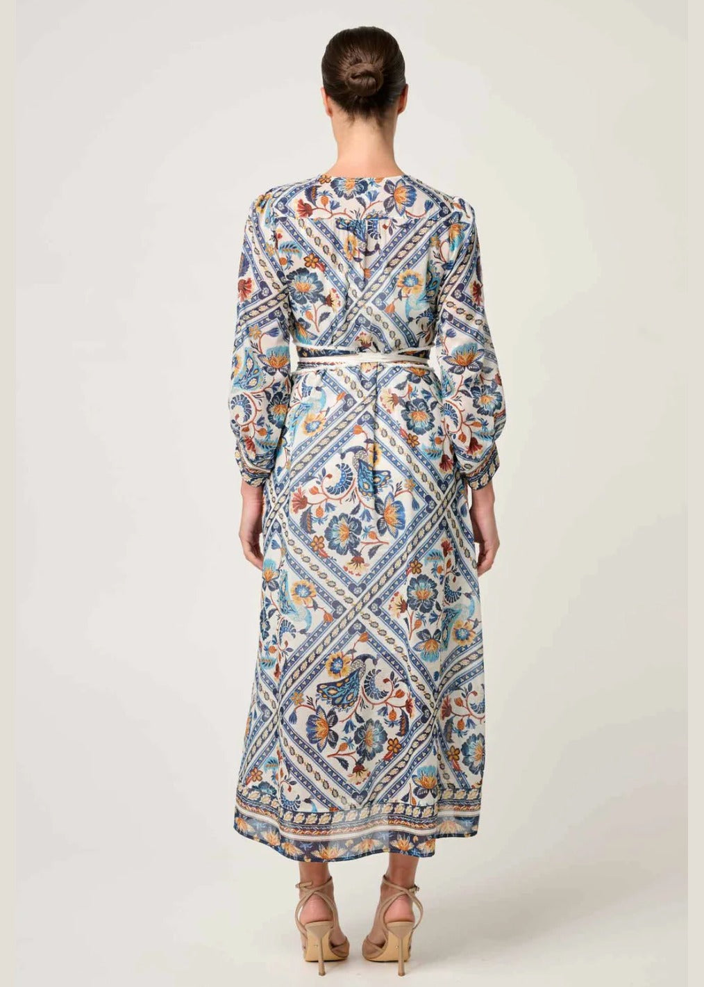 Alexis Contrast Trim Silk Cotton Midi Dress - Petinos Floros