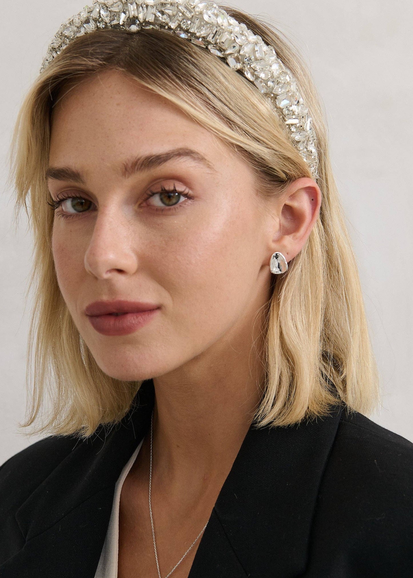 Jennifer Cubic Statement Headband in Silver