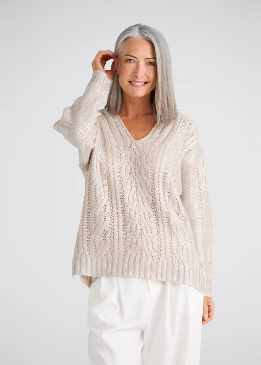 Satellite Knit - Sand Metallic