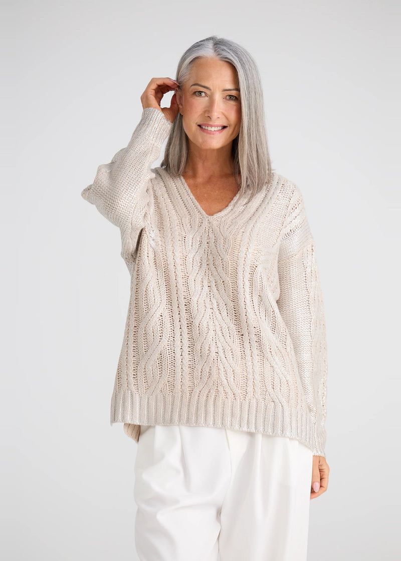 Satellite Knit - Sand Metallic