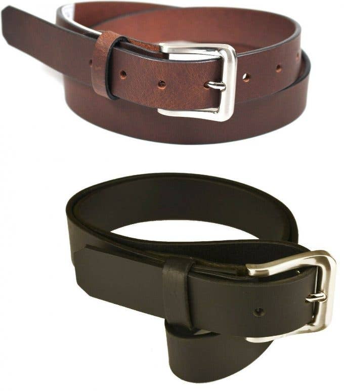 Genuine Full Grain Leather Quality Men’s Belt - Black / 34