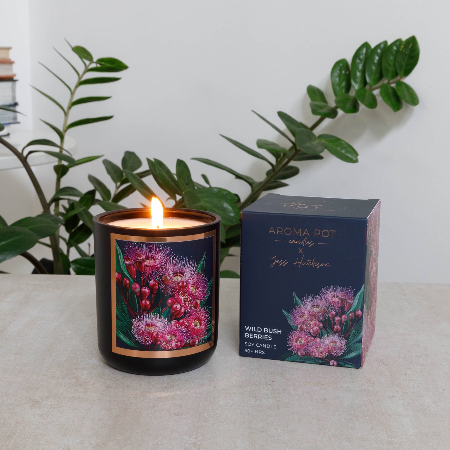 Aroma Pot - 50+hrs Australian artist soy candle - Wild Bush Berries