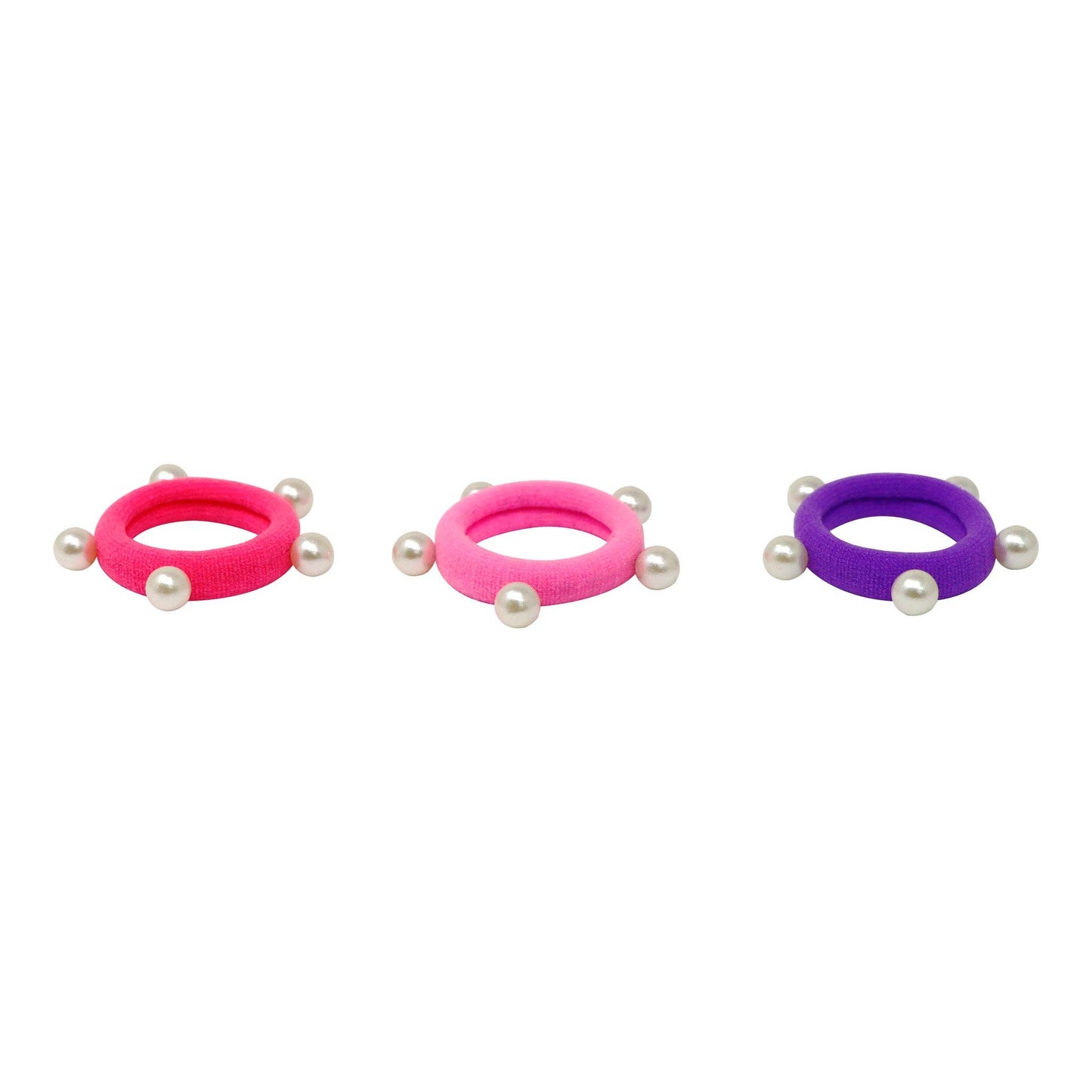 Pink Poppy - Pearl Hair Elastics - (Pack Size: 6)