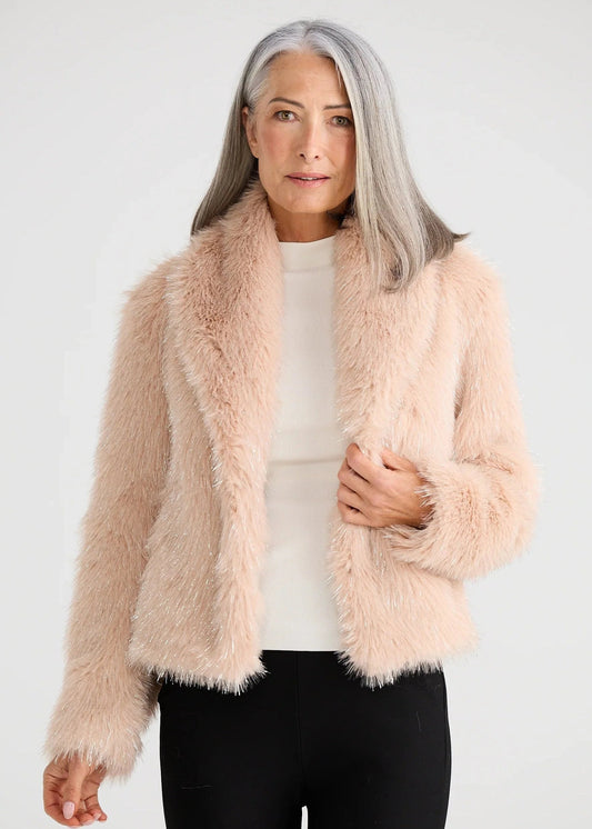 Glamour Fur Jacket - Blush Sparkle