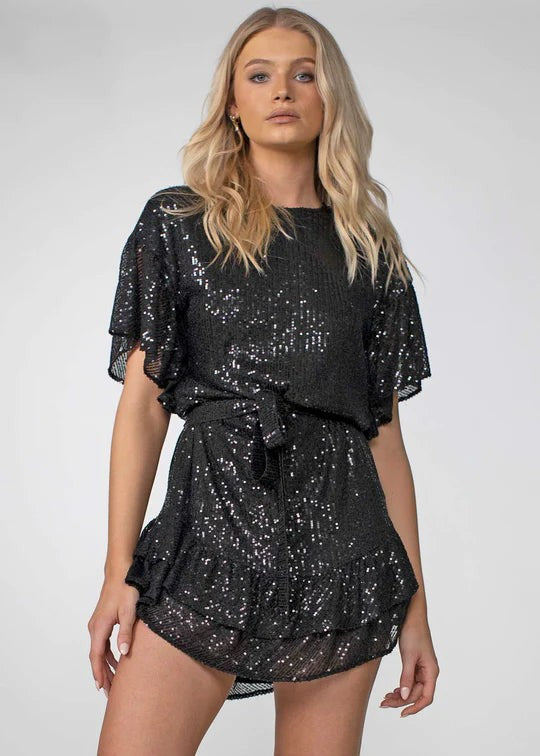 Hereafter Sequin Dress - Black