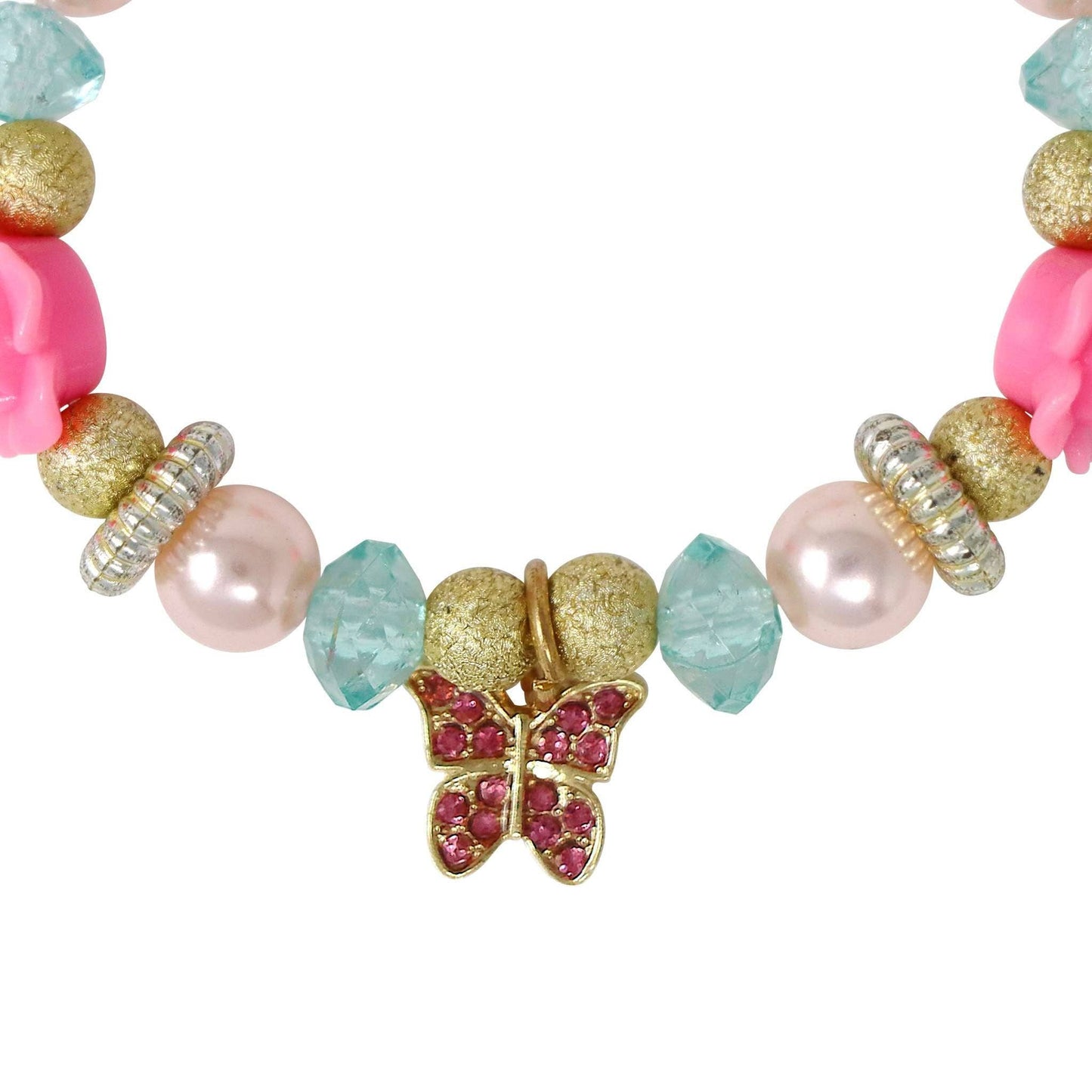 Pink Poppy - Butterfly Flower Bracelet - (Pack Size: 6)