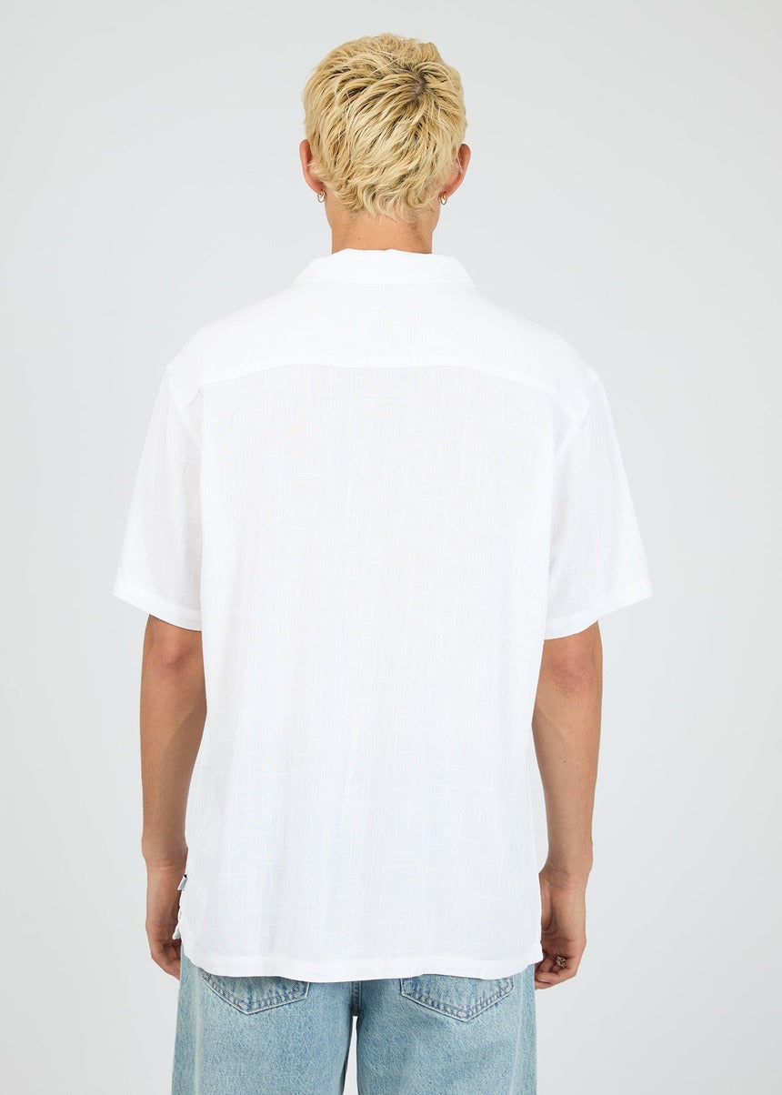 Tropez SS Shirt in White by Silent Theory, back view