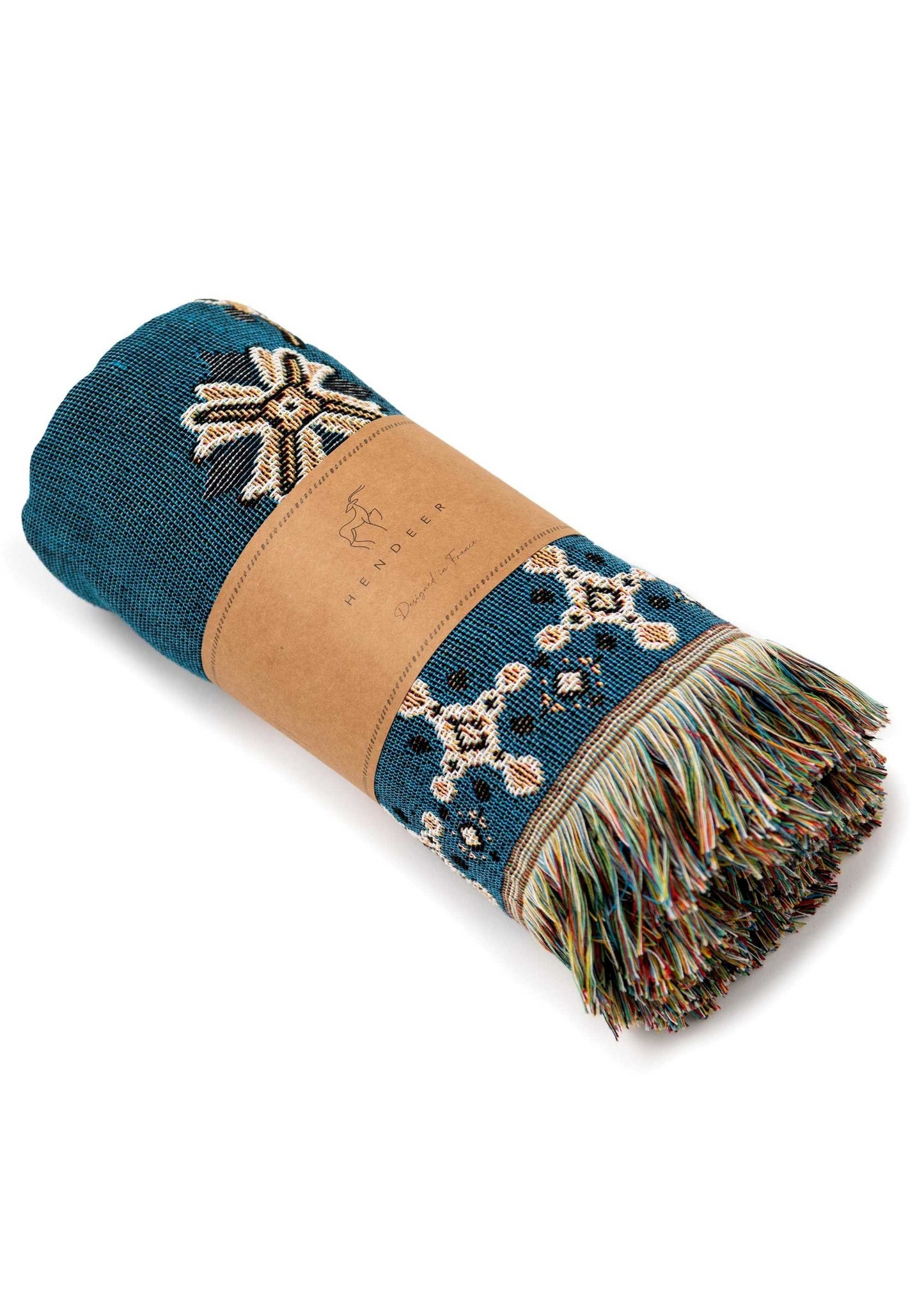 HENDEER - 'Let It Be' Woven Picnic Rug/Throw: Regular 130x160cm