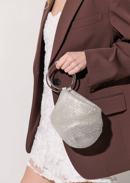 Angels Whisper Accessories - Jada Glomesh Evening Bag in Silver