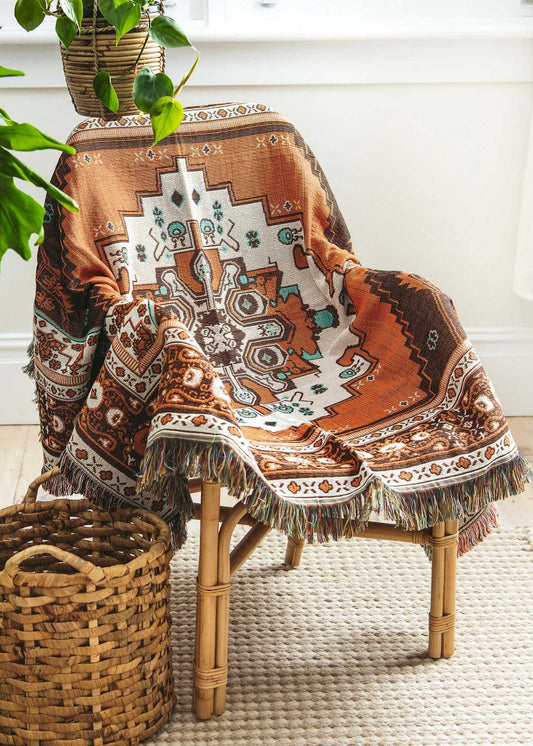 HENDEER - 'Norwegian Wood' Woven Picnic Rug/Throw: Regular 130x160cm