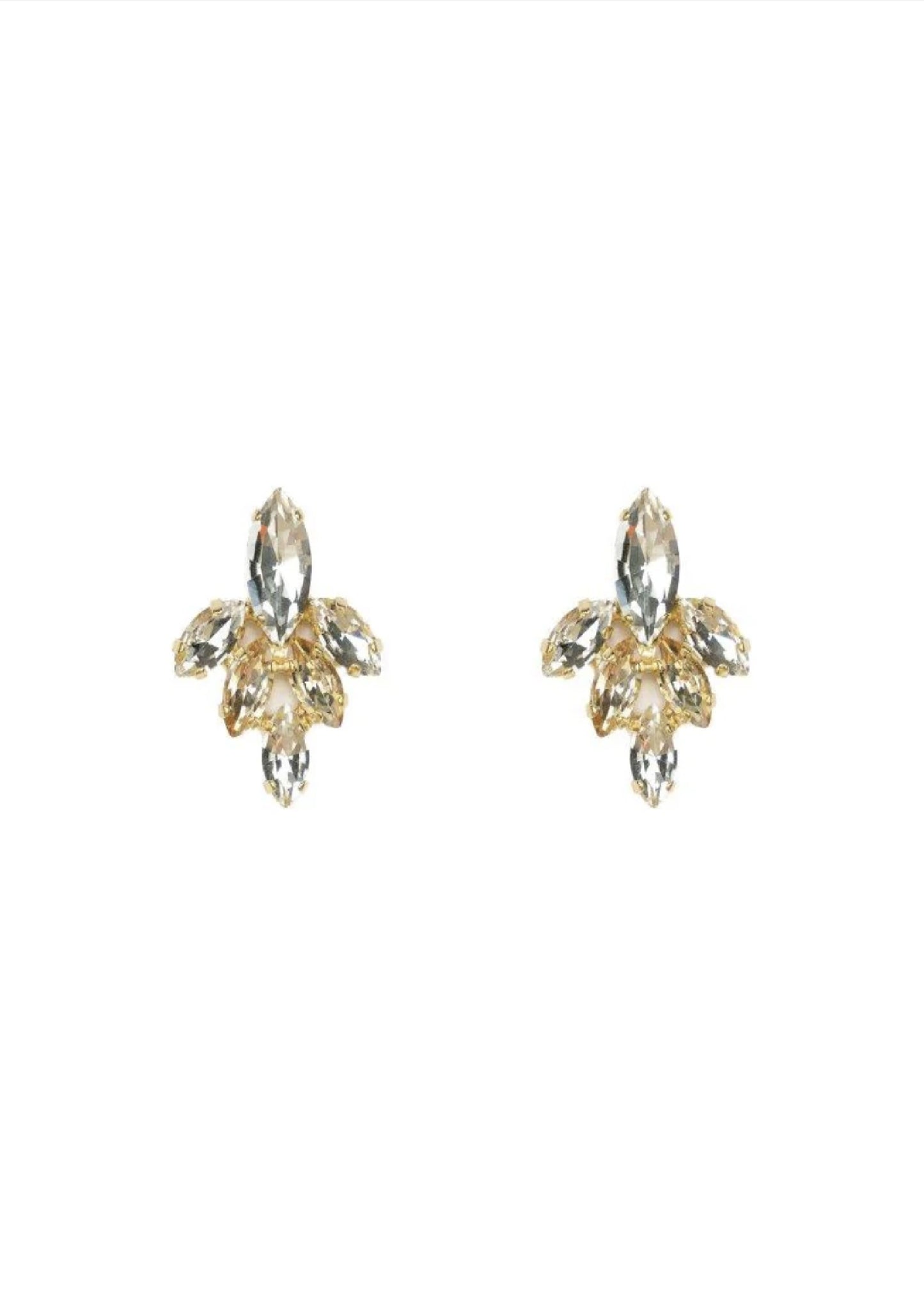 Stella Cluster Earrings - Crystal